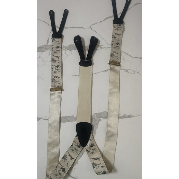 TRAFALGAR LIMITED EDITION vintage Ribbon Duck Hunting Dog Suspenders Runner - Picture 4 of 5